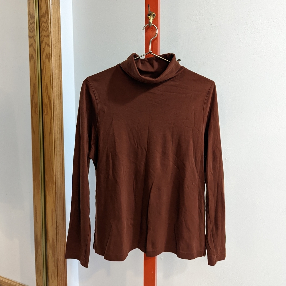 Peruvian Connection Orange Turtleneck Large